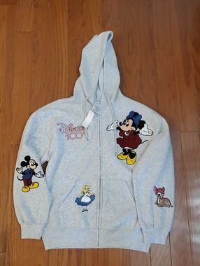 Disney 100 Minnie / Mickey Zip Hoodie Sweatshirt NEW XS